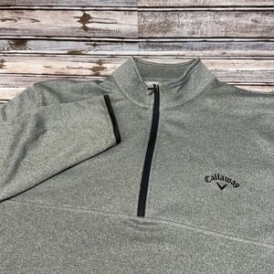 Callaway Quarter Zip Pullover Mens‎ Large Gray Waffle Knit Performance Golf